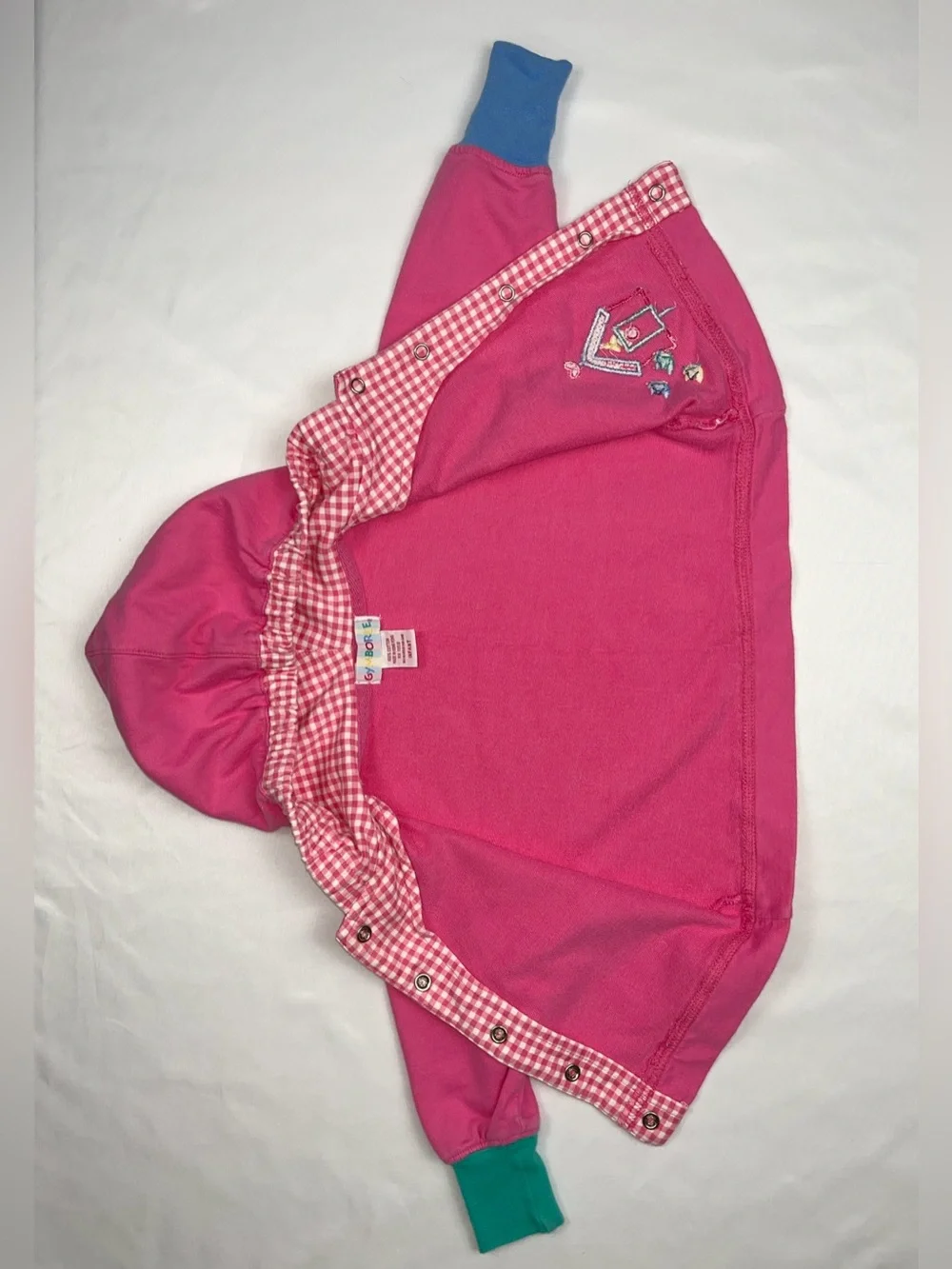 Gymboree 1990s Birdhouse Rainbow Tag Cardigan Gingham Embroidered Hoodie Infant